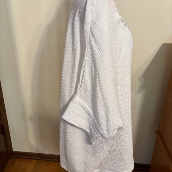 CYNTHIA ROWLEY WHITE 100% Cotton Top - 3X - Picture 6 of 12